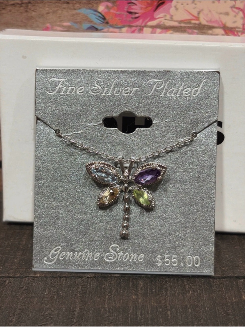 Silver plated butterfly necklace